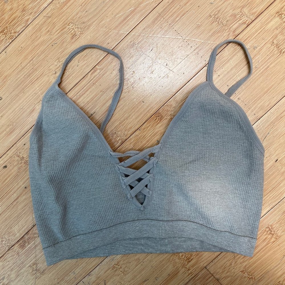 Grey Bralette Crossed